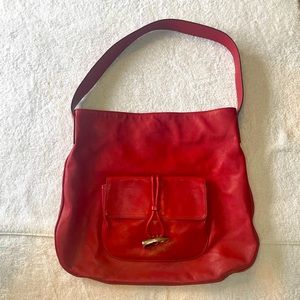 Beautiful Red Authentic Burberry Hobo Bag!